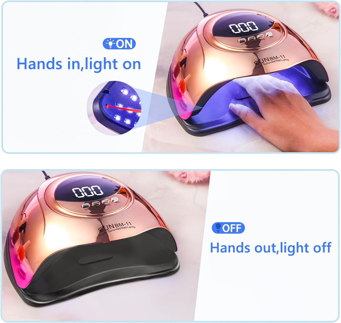 New 66 LED/UV Nail Dryer with Smart Sensor - 10s Quick Dry, 280W High Power, 4 Timers & LED Display, Hands-Free Auto On/Off for Gel/Polish/Lacquer (Home Salon Essential)