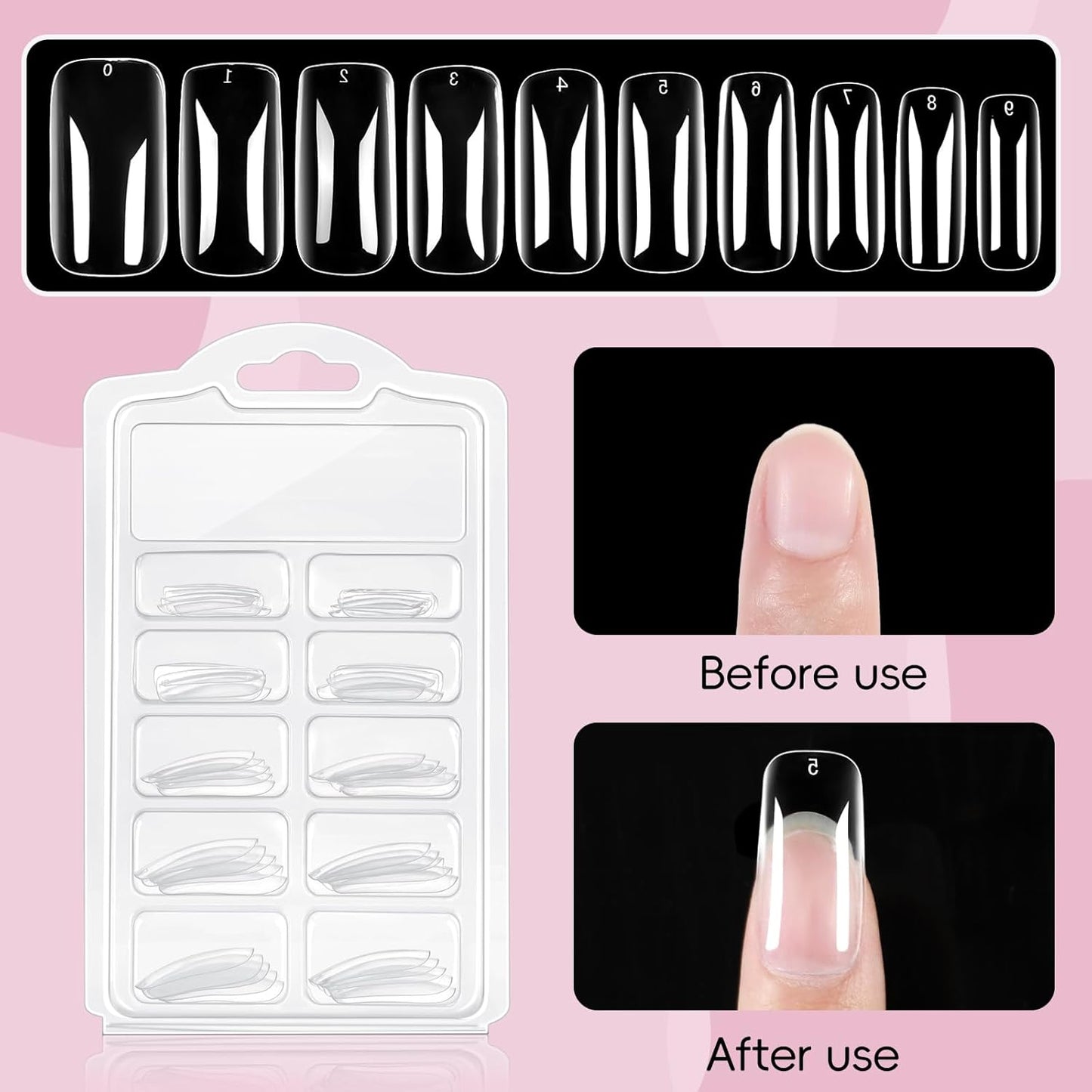 PEACECOLOR Gel Nail Polish Kit with U V Light, 6 Colors White Nude Pink Jelly Sliver Glitter Gel Polish Kit 50PCs False Tips Base Top Coat Nail Art Stickers Manicure Tools Salon DIY Home for Women