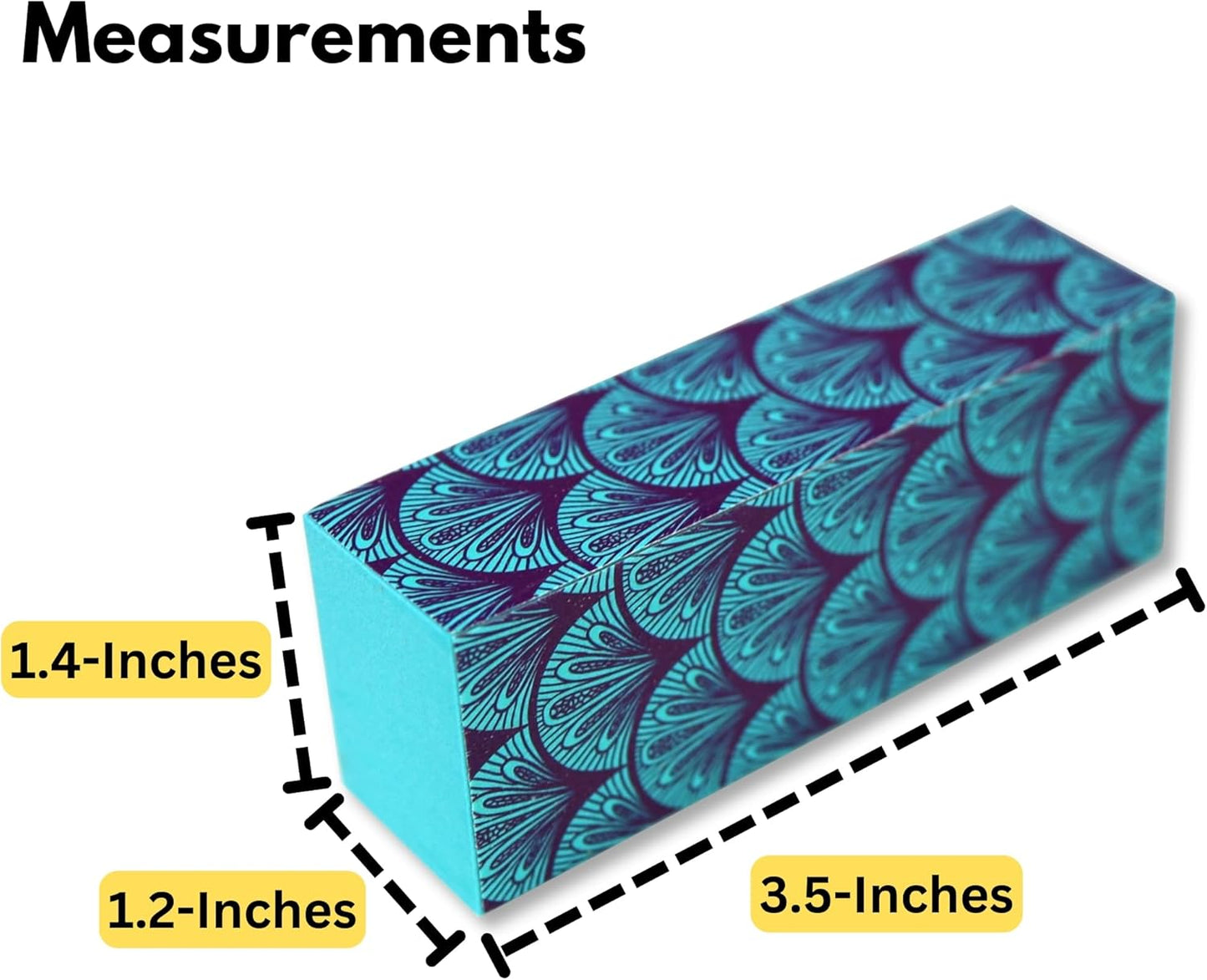 Iconikal Nail Buffer Block, 18-Pack, 3-Way Fingernail Shaping and Smoothing, Teal Damask