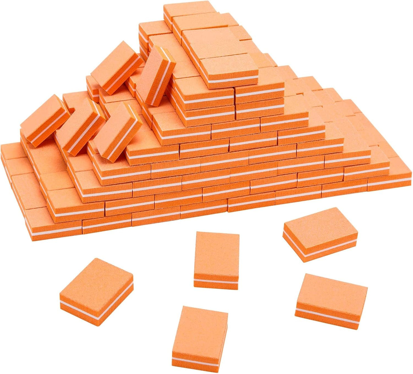 200Pcs Mini Nail Buffer Block 1.5in*1.1in*0.5in Grit Buffers for Natural Care(Orange)