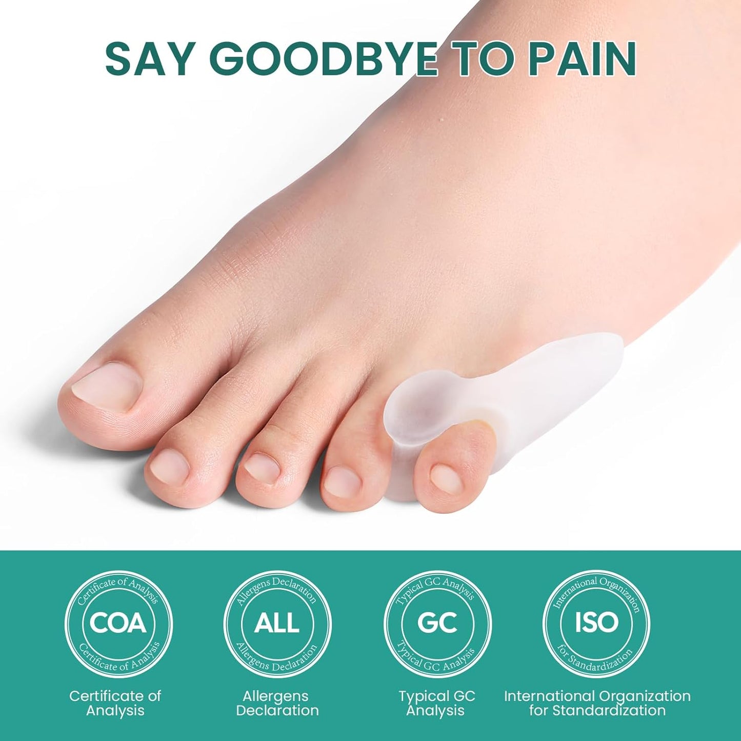 Welnove Tailor's Bunion Corrector Pads - 8 Pack Pinky Toe Protector, Bunion Cushion with Separator for Women Men, Gel Bunion Shield for Foot Pain Relief(Shield Spacers)