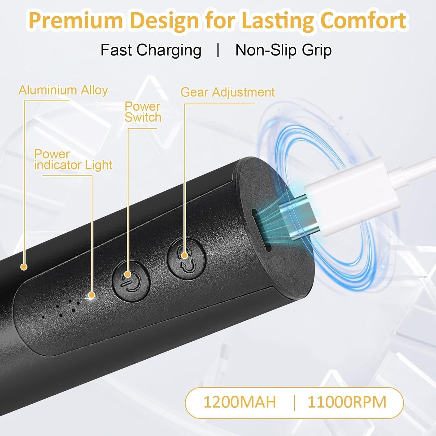 Electric Callus Remover for Feet, 6-Speed Pedicure Tool with 2-in-1 Rechargeable Foot File Callus Remover with USB Charging & 3 Types of Sandpaper, Dead Skin Remover for Dry Cracked Heels (Black)