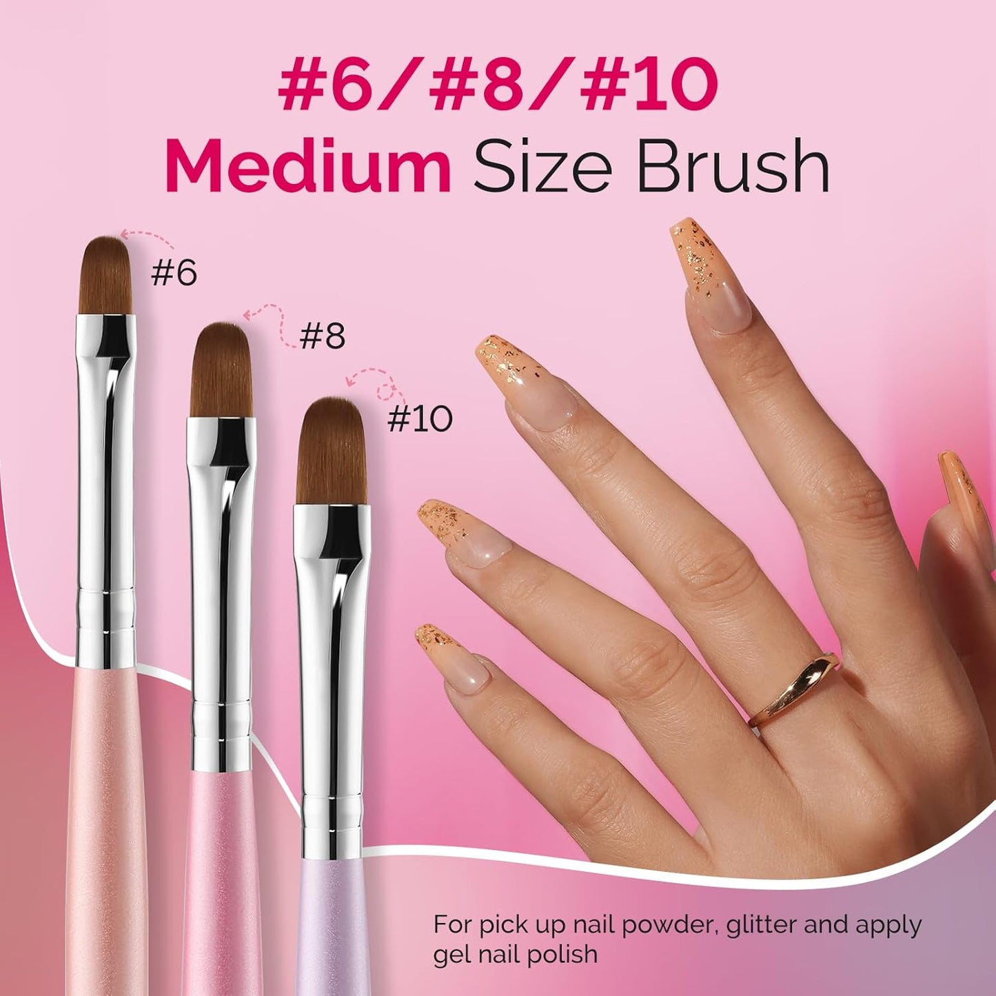 MelodySusie 7Pcs Gel Nail Brush Nail Art Brushes Nail Art Tips Nail Brushes for Nail Art Nail Painting Brush Pen Set for Home and Salon Use