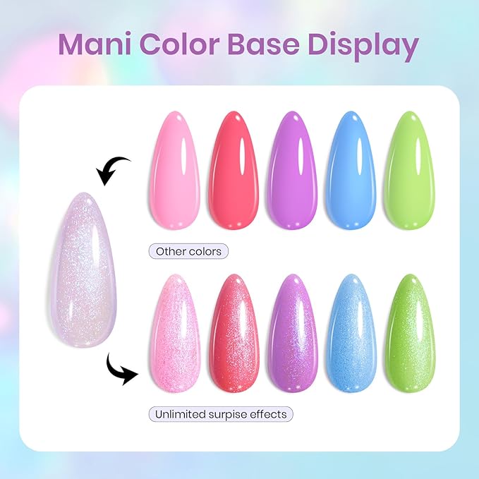 Beetles Gel Nail Polish Set - 2 Colors 15ml Baby Blue Sheer Glitter Purple Soak Off UV Light Blue Gel Polish Set Ethereal Dreams Nail Art Kit DIY Home