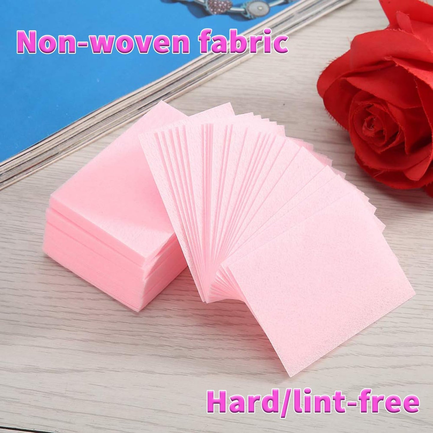 Lint Free Nail Wipes,450 Pcs Nail Cleaning Pads for Nail Art,Nail Polish Remover(Pink)
