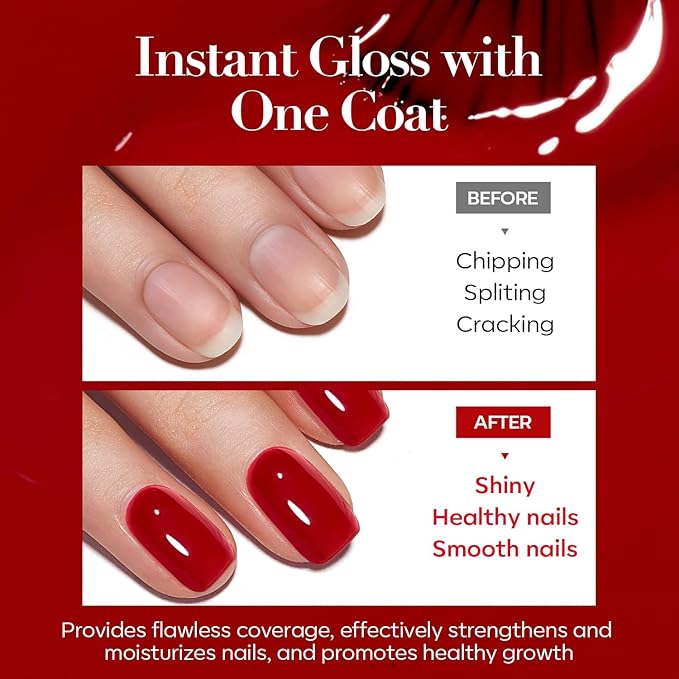 AZUREBEAUTY Dark Red Nail Polish, Burgundy Natural Quick Dry Christmas Nail Strengthening Glossy Finish for DIY Manicure & Nail Art, Salon Quality