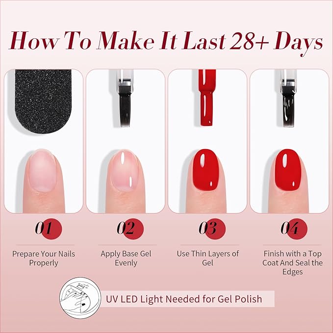 Born Pretty Jelly Gel Nail Polish Halloween Neon Gel Polish,Brown Blood Wine Red Blue Purple Green Translucent Effect,Soak Off U v LED Light Cure Nail Art Kit for Salon Manicure and DIY at Home