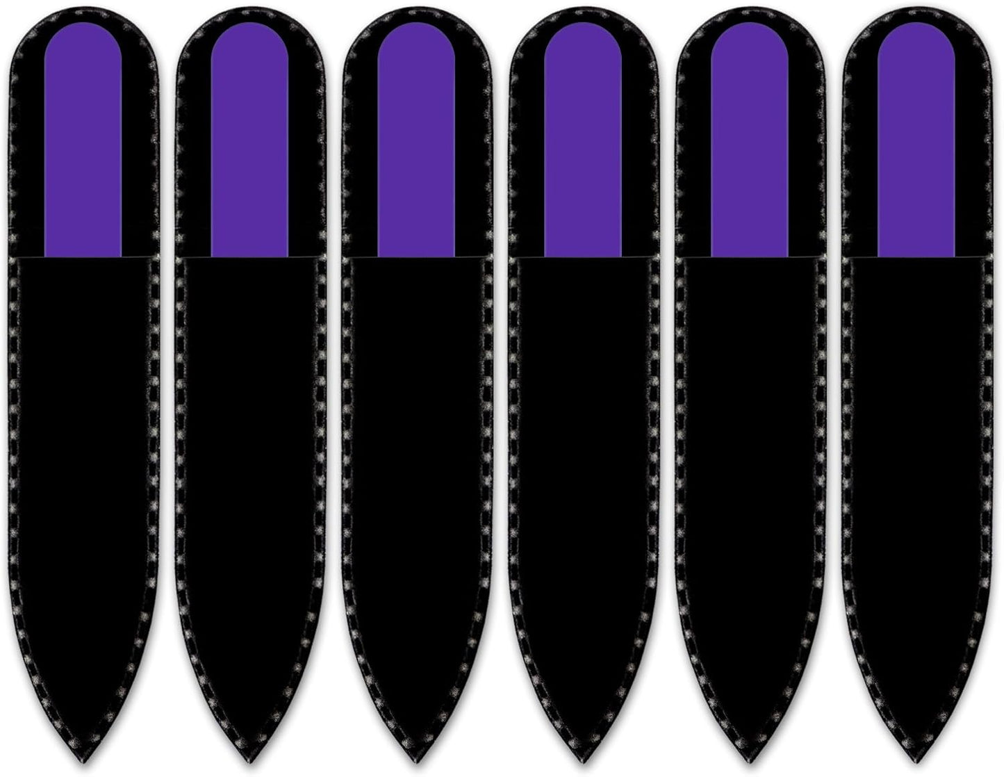 Color Crystal Nail File in Black Pouch - Small/Purse Size - Czech Tempered Glass - Handmade in Czech Republic