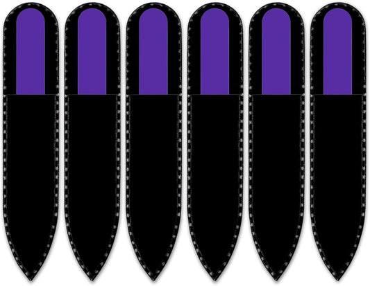 Color Crystal Nail File in Black Pouch - Small/Purse Size - Czech Tempered Glass - Handmade in Czech Republic