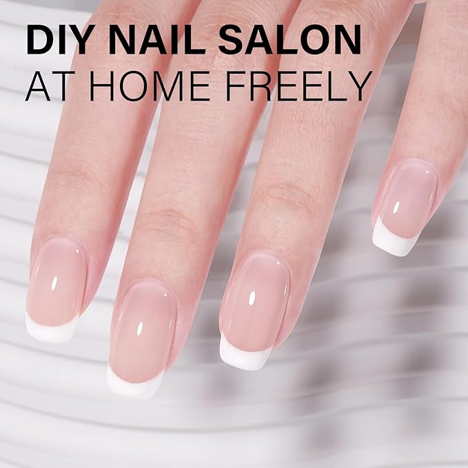 AILLSA Nude Gel Polish Pink Bunny Jelly Gel Nail Polish Sheer Neutral Translucent Gel Polish Long Lasting Milky Natural Color Nails Soak Off U V Gel for Nail Art at Home Valentine Gift 0.51 Oz GD53