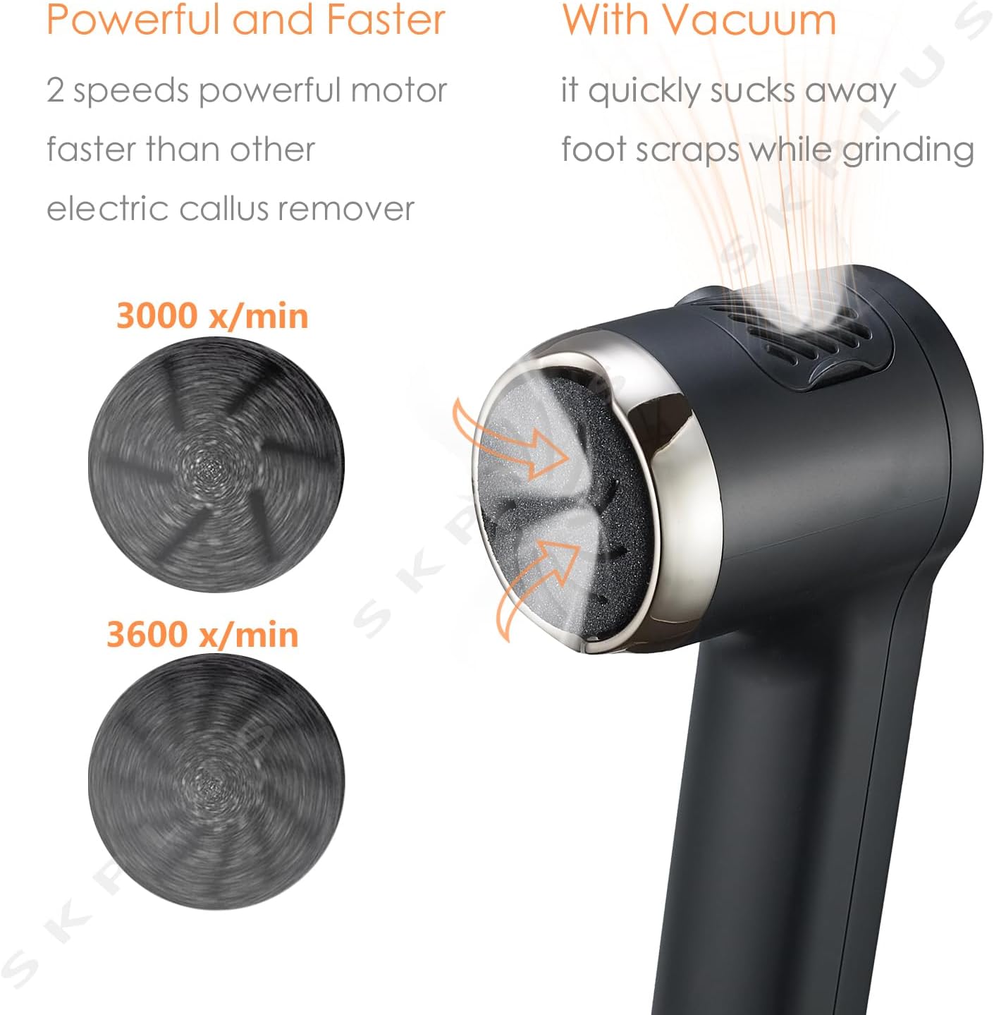 Electric Callus Remover with Dander Vacuum for Feet, Portable 36 in 1 Pedicure Kit Foot File Callus Remover, Waterproof Rechargeable Foot File for Foot Care with 3 Heads&LCD Display