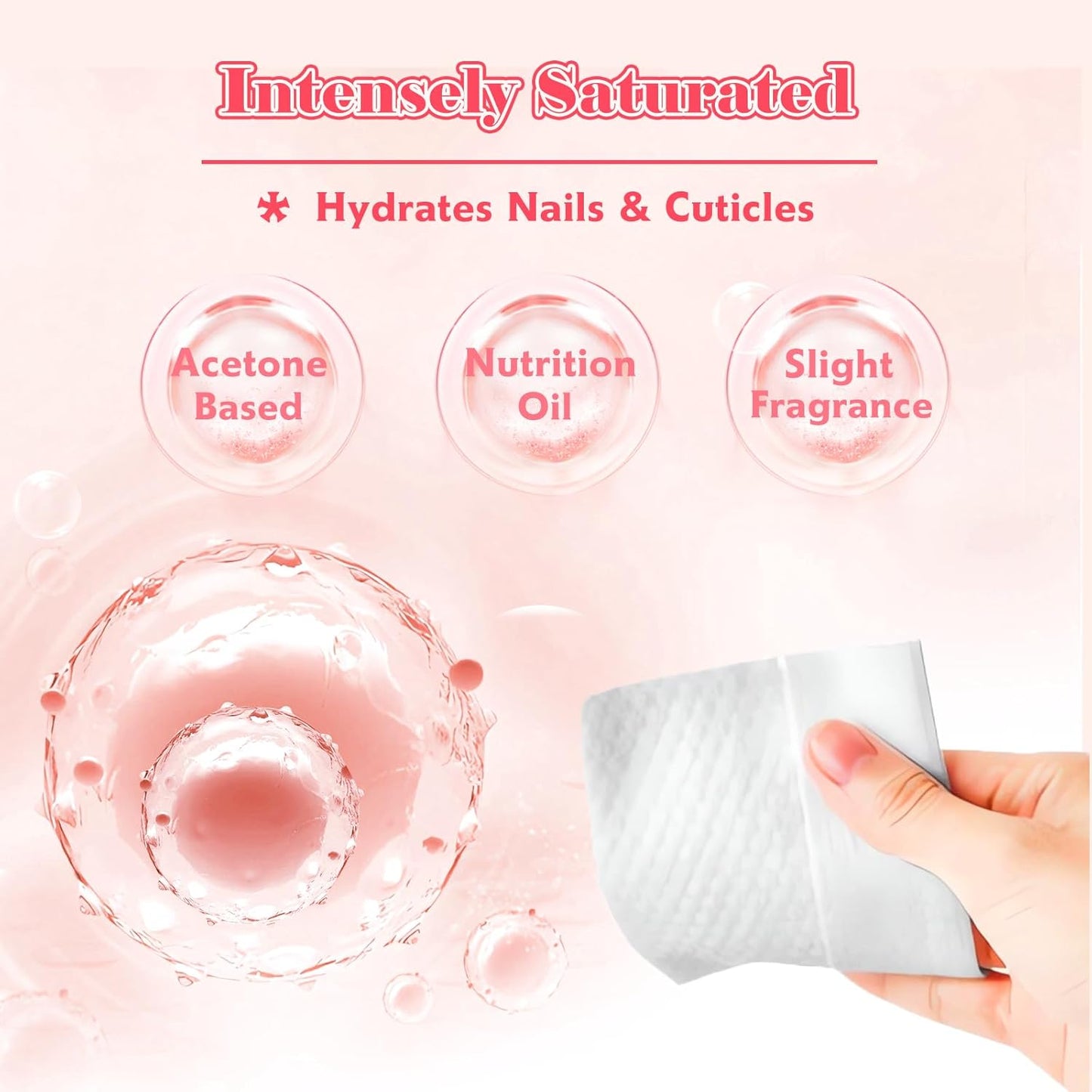 60PCS Nail Polish Remover Pads Nail Polish Remover Wipes 4” X 5.5” Large Size Acetone Pads Quickly Remove Nail Polish Travel-Friendly Individually Wrapped Moisturizing Wet Wipes For Nails