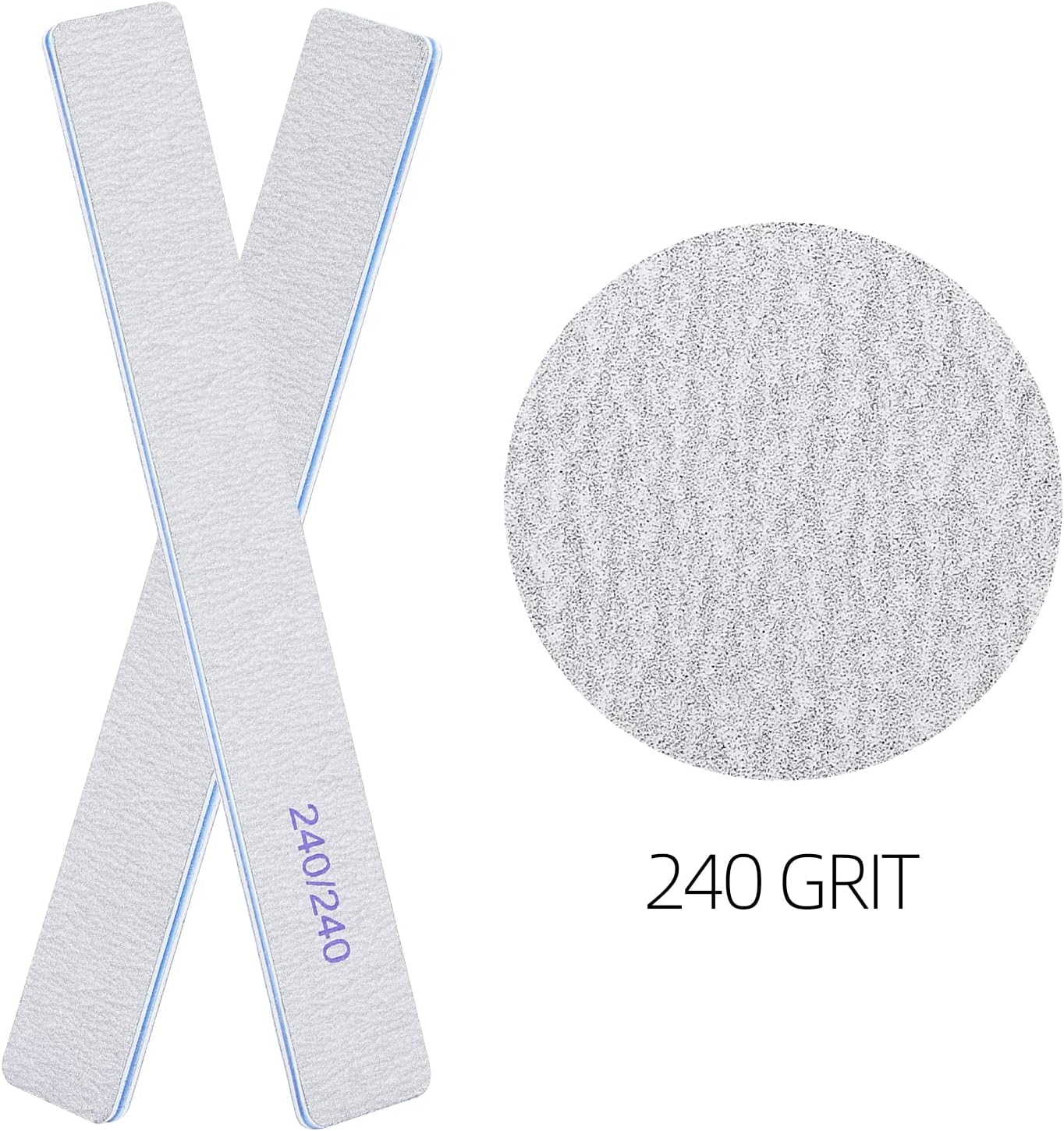 25 Count 240/240 Grit Nail Files for Natural Nails, Double Sided Emery Boards Fine Grit Nail File Manicure Tools