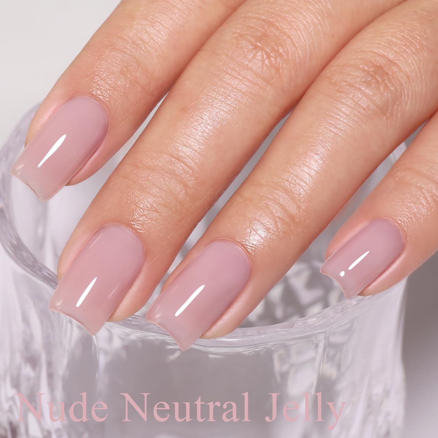 Imtiti Jelly Gel Nail Polish, Nude Neutral Sheer Jelly Nail Gel Polish Soak Off UV LED Spring Summer Translucent Art Manicure Salon DIY Design 10ML