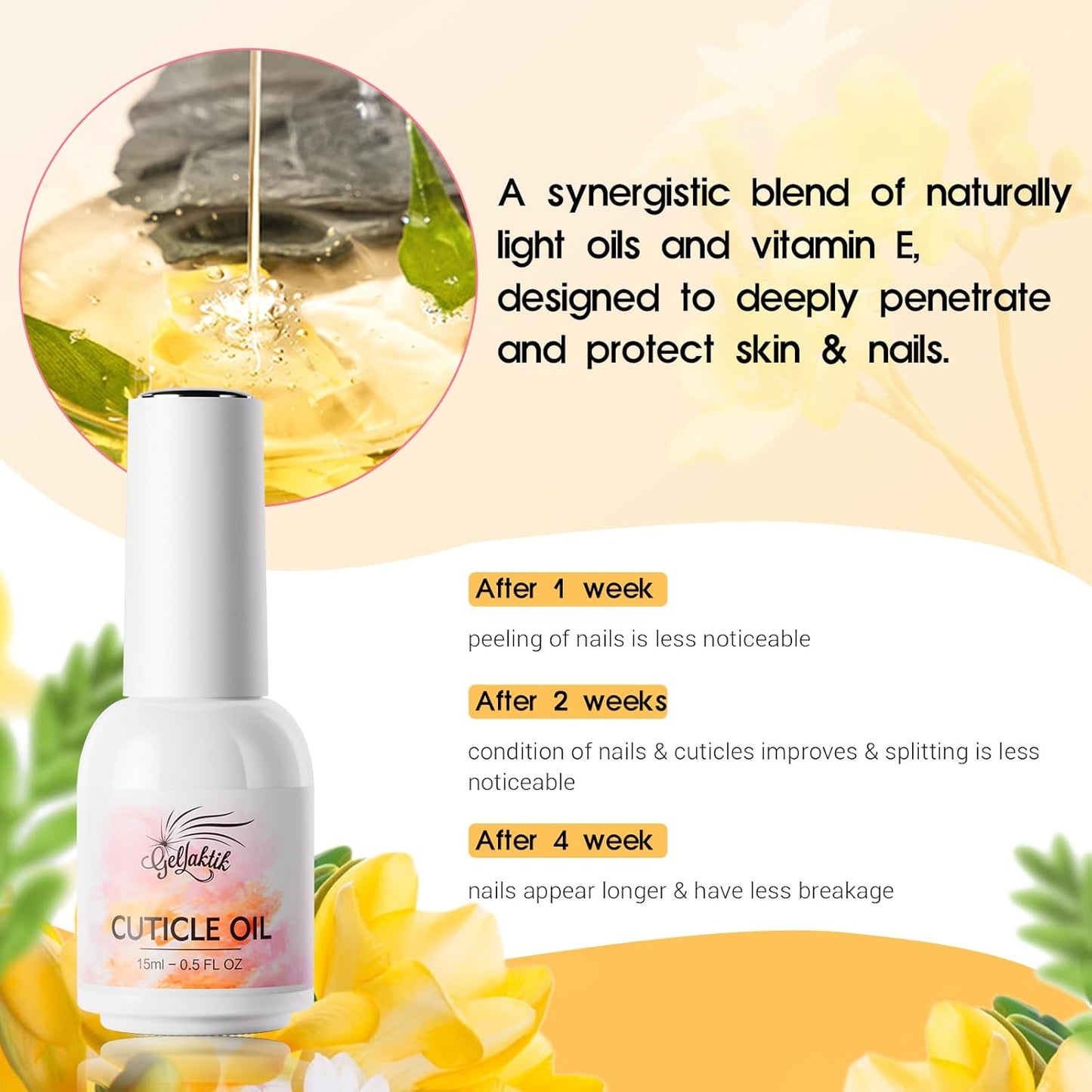 Gel Polish Remover & Cuticle Oil Kit, 2 Pack (15ml x 2), Fast No Soak No Wrap Gel Remover for Nails in 3-5 Mins, Nourishing Vitamin E & Rose Oil Cuticle Treatment