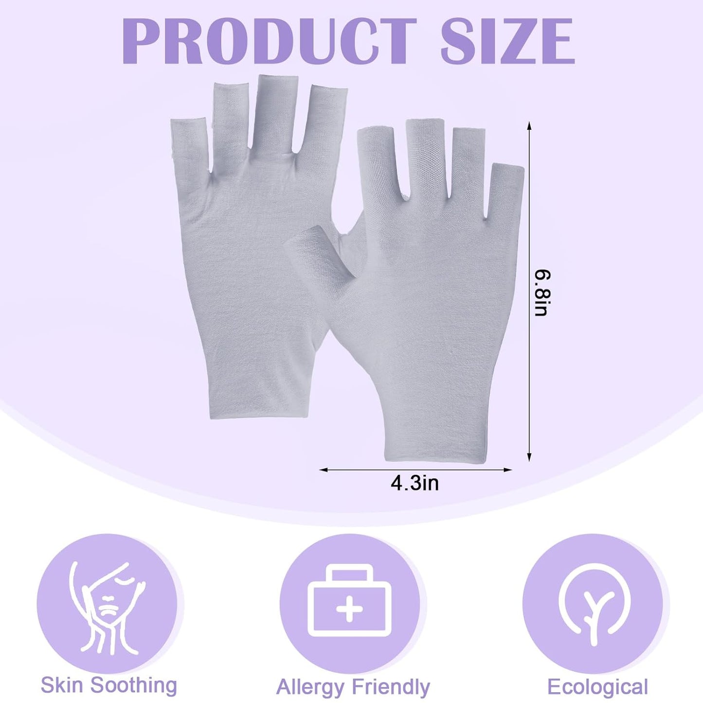 Geyoga 6 Pairs Fingerless Moisturizing Gloves Eczema Cotton Gloves for Adults Half Finger Touchscreen Lotion Overnight Dry Hands for Women Sleeping (Classical,Grey)
