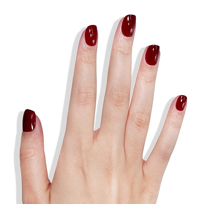 roro AHA Infused 21+ Free Nail Polish - Chip-Resistant High-Impact Nail Color Lacquer Made in the USA, Vegan/Cruelty-Free, Gluten-Free, Resurrected, Dark Carmine Red, .4Fl Oz/12mL
