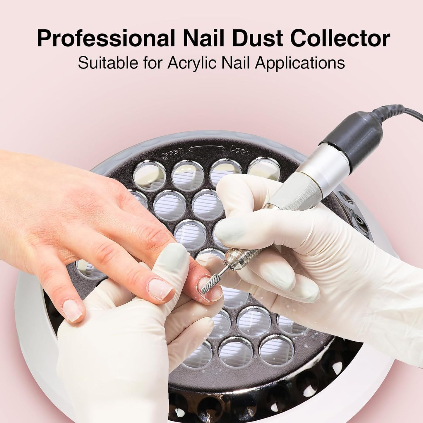 Nail Dust Collector+1 Filter 40W Turbo Vacuum No Fan Cleaner 5200RPM Suction Stronger Strong Power Professional Nail Art Salon Dust Collector Machine For Acrylic Nails
