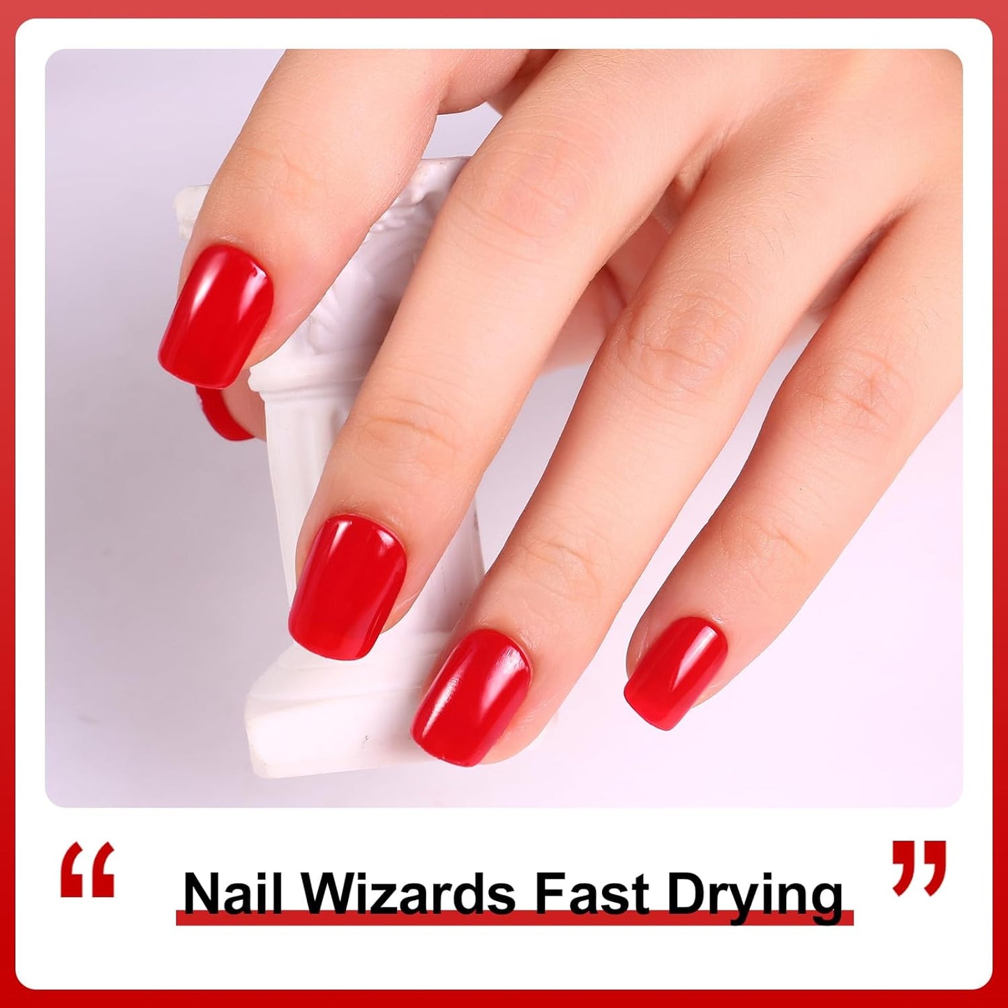 Major Dijit Quick Air Dry Nail Polish FireBrick Regular Nail Polish Non UV Gel Hema 0.34 fl oz.