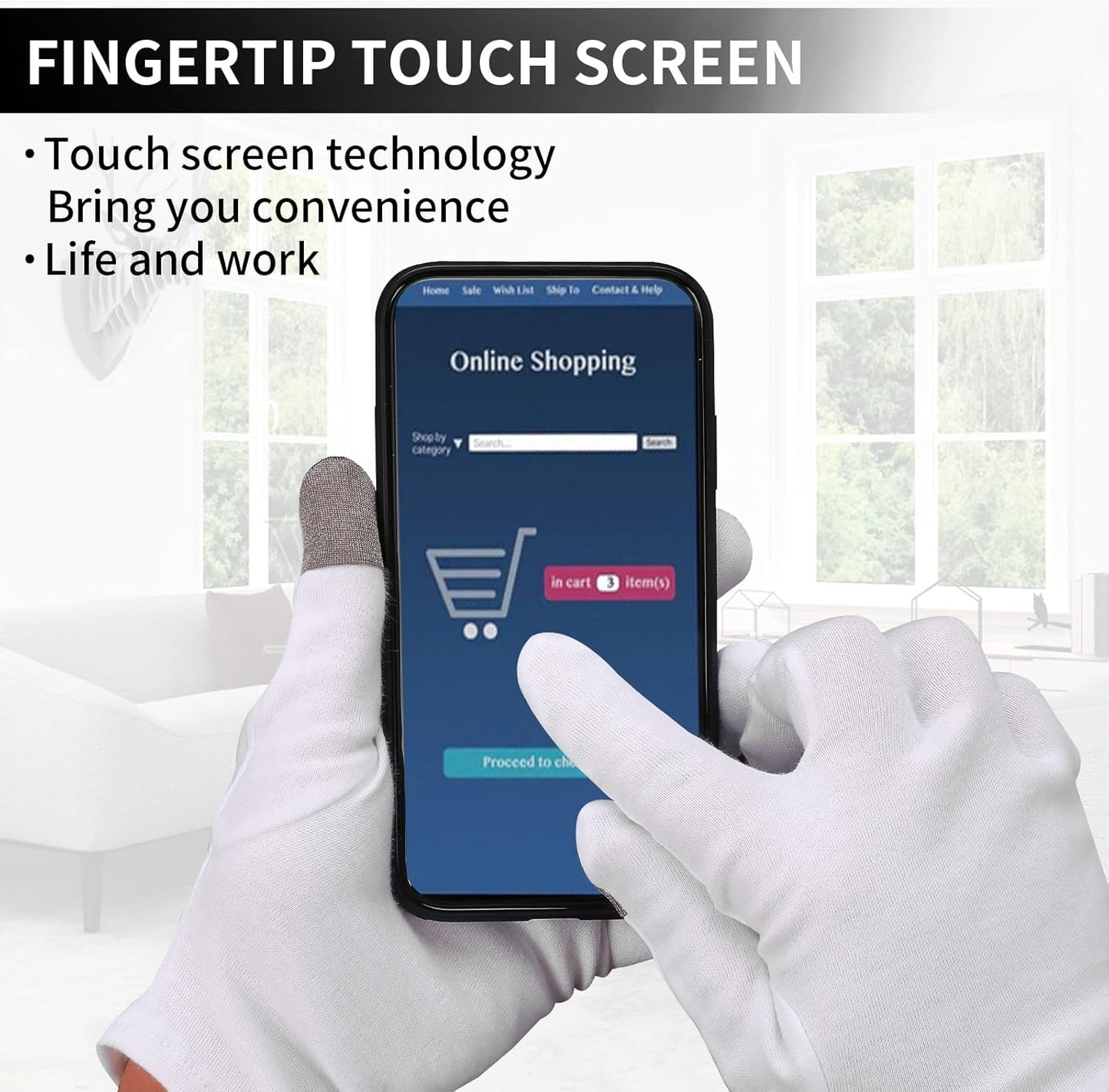 Sibba 2 Pairs Touch Screen Moisturizing Gloves White Cotton Moisturizing Gloves Overnight Bedtime Heal Eczema Sleeping Lotion Hand Spa Treatment Gloves Repair Rough Cracked Dry Chapped Hands Skin