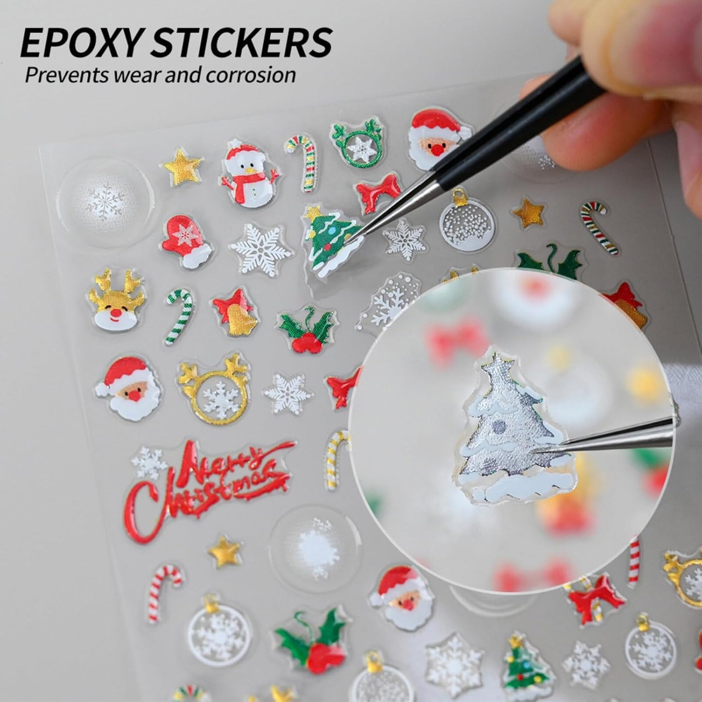 Christmas Nail Stickers for Nail Art Snowflowers Christmas Tree Reindeer Nail Art Stickers 5D Embossed Winter Nail Decals 3D Self-Adhesive Nails Supply Manicure Sliders for Nails Decoration 6 Sheets
