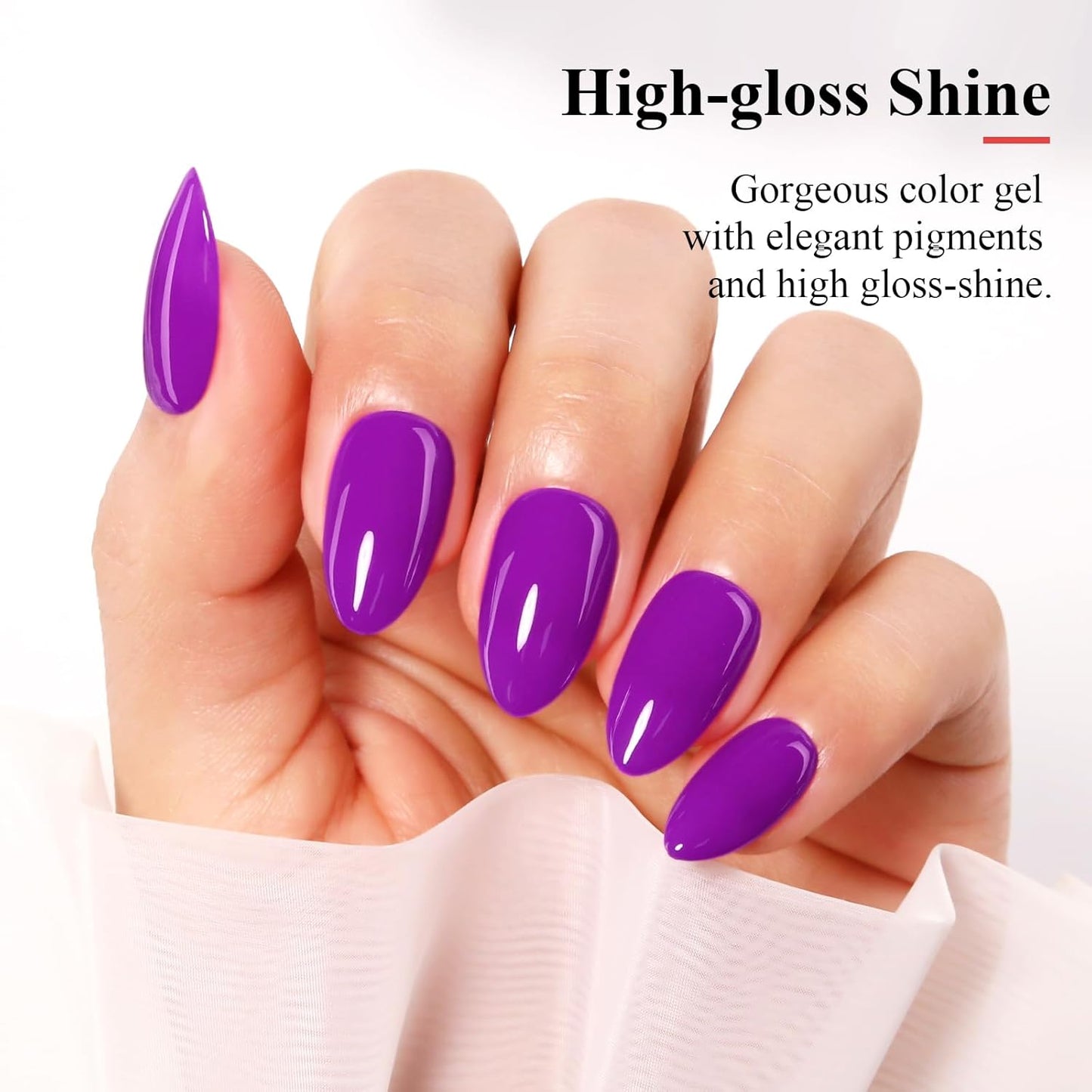 Imtiti Neon Gel Nail Polish, 0.5 Fl Oz Neon Purple LED U V Gel Polish DIY Nail Art Starter Kit for Women Girls