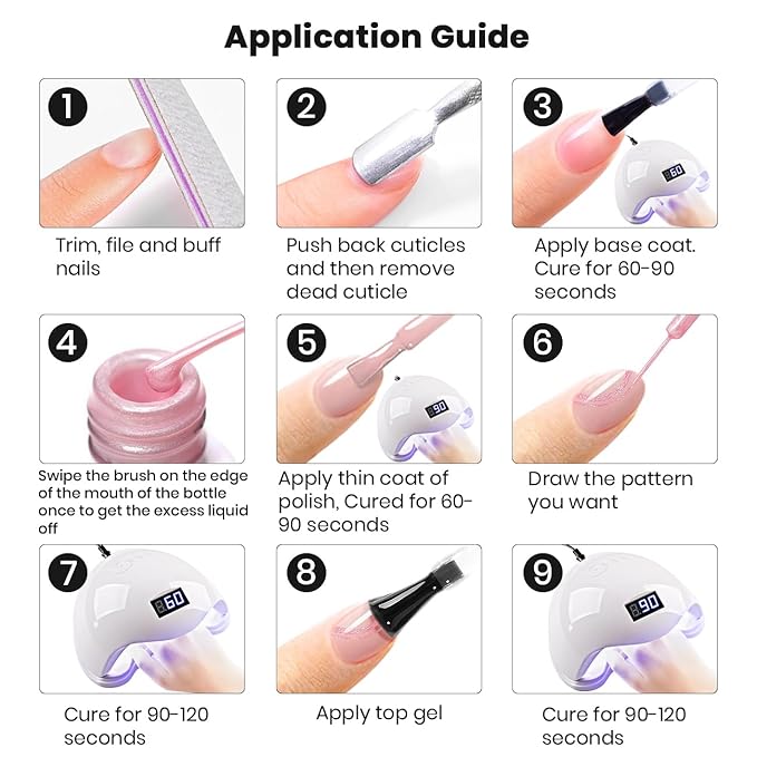 RARJSM Pearl Pink Nail Art Gel Liner Pearlescent Shell Glitter Swirl Effect Gel Nail Polish 8ml Build in Thin Brush Painted Drawing Striper Gelpolish Soak off Curing Requires for Home Salon Design