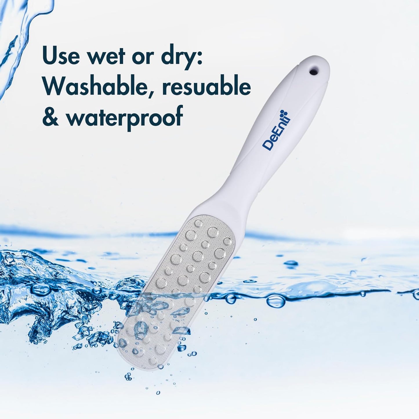 DeEnti Metal Foot File, Professional Grade Stainless Steel, Salon Quality Callus Remover, Lightweight Foot Scrubber, Home Manicure and Pedicure Tools