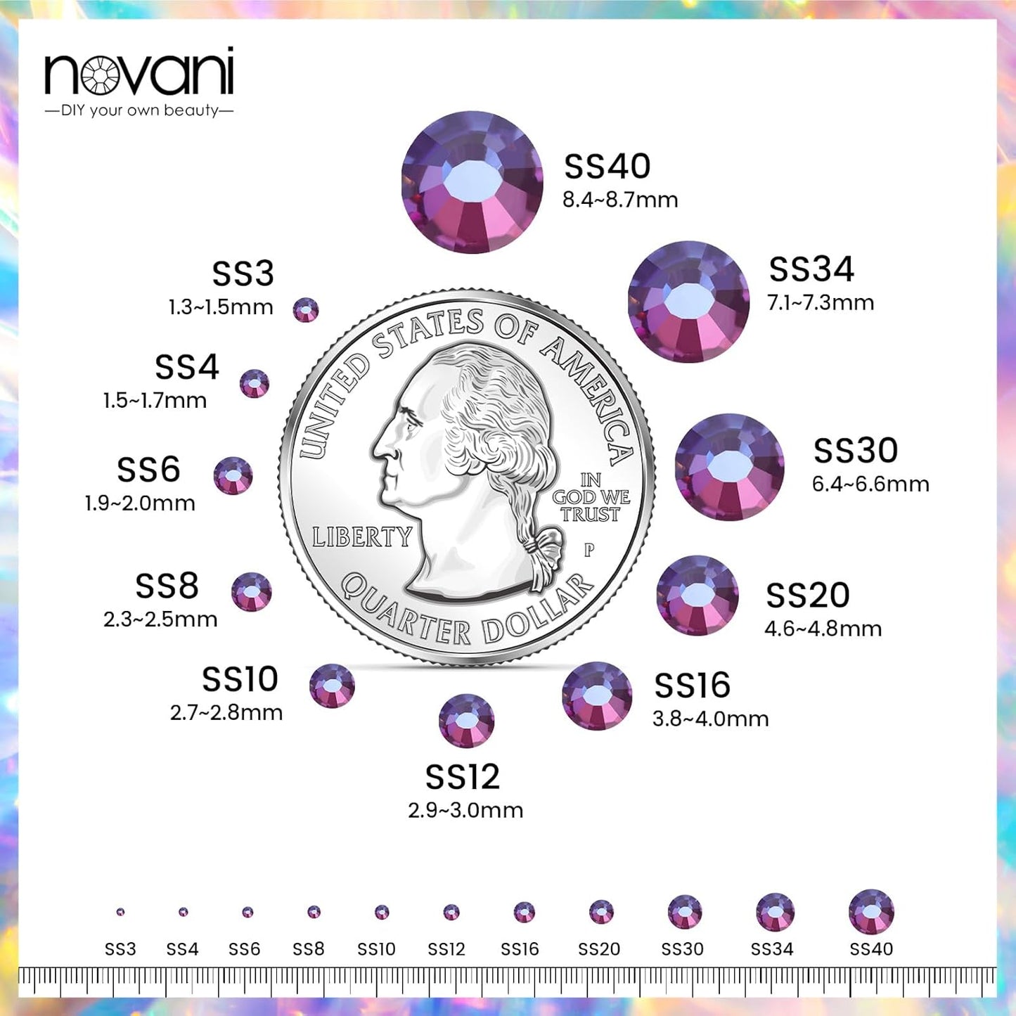 Flatback Rhinestones Non Hotfix Rhinestones for Crafts Glass Nail Rhinestones Nail Gems Crystals Rhinestones for Makeup Bags Shoes Decoration DIY(SS8,1440pcs,Blue Flame)