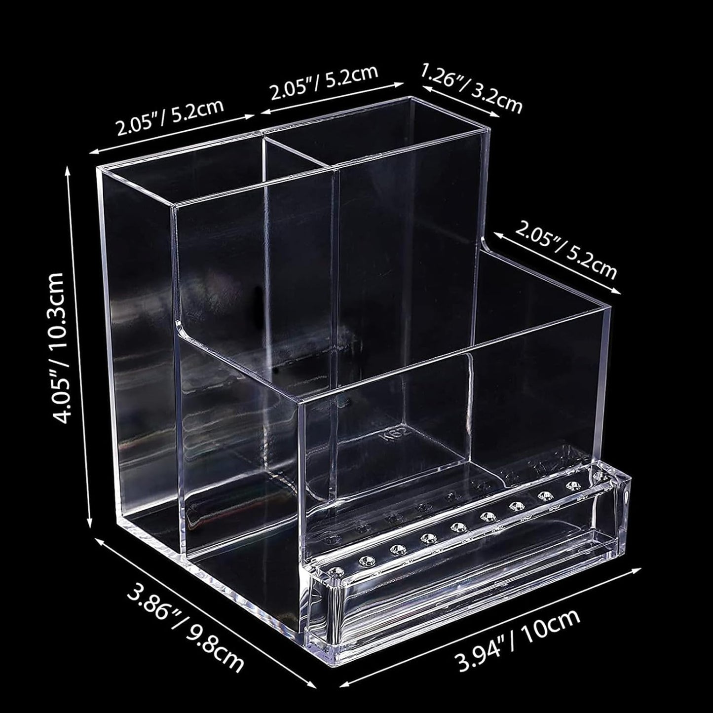 ANGNYA Nail Drill Bit Storage Box, Transparent 10-Hole Holder, Plastic Tool Organizer for Nail Tech Supplies