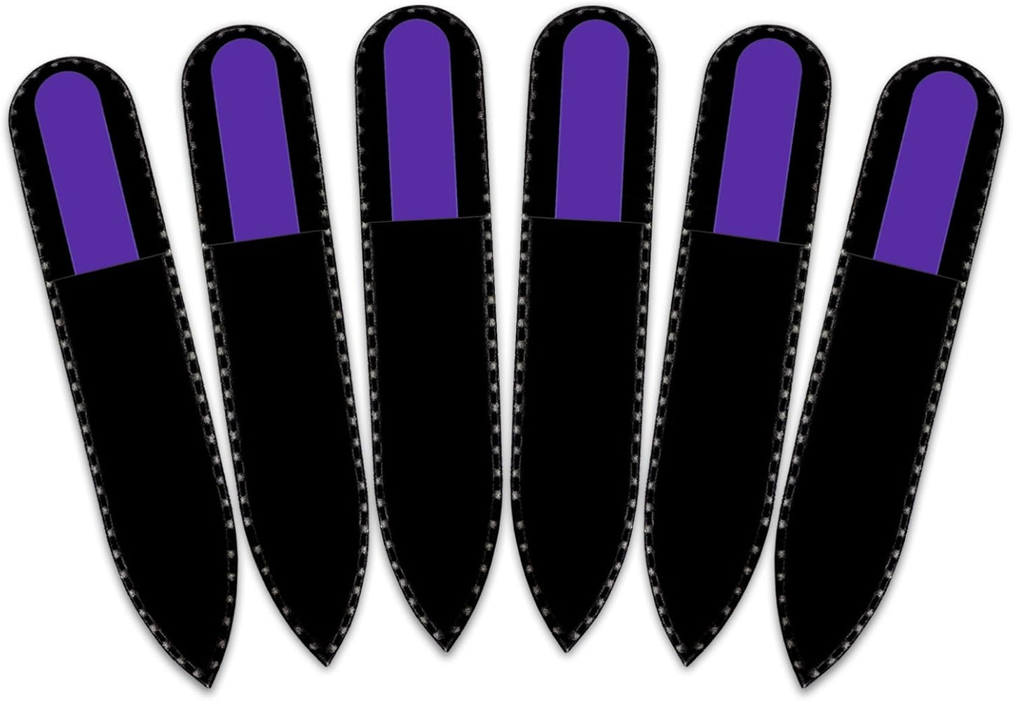 Color Crystal Nail File in Black Pouch - Small/Purse Size - Czech Tempered Glass - Handmade in Czech Republic