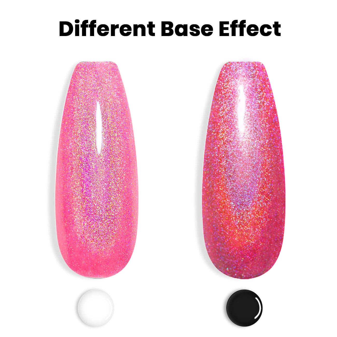 RARJSM Holographic Nail Polish Neon Hot Pink Gel Nail Polish 7.5ML Gorgeous Glossy Hologram NailGel Curing Required Gel Polish Nail Art Manicure Salon DIY at Home