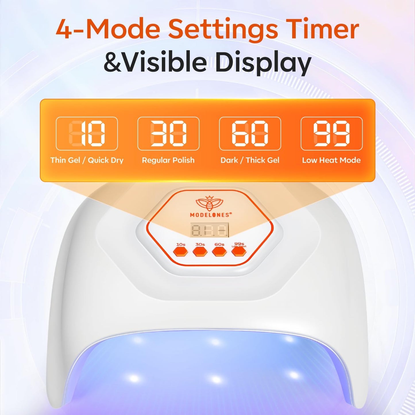 modelones UV LED Nail Lamp, Light for Gel Nails Nail Dryer Gel Polish Fast Curing with 4 Timer Smart Sensor Nail Art Tools Manicure Kit Starter Friendly Gifts for Women Girls