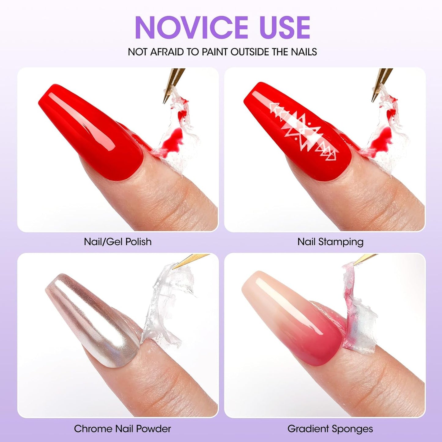 Gellen Gel Polish Remover Latex Tape for Nails, Fast Drying Liquid Latex Nail Polish Barrier Peel off Latex Tape Gel Remover Kit Cuticle Guard for Nail Art Liquid Latex Barrier Protector