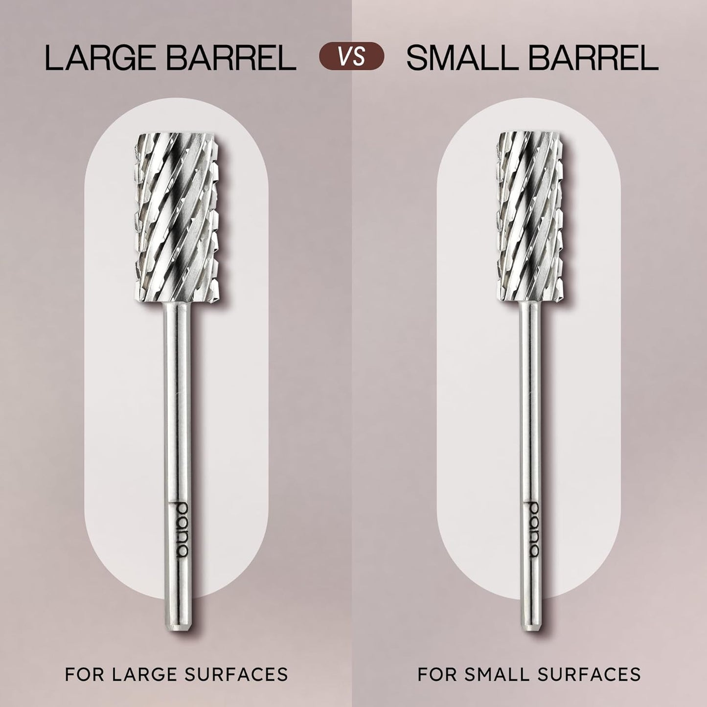 PANA Professional 3/32" Shank Size - Flat Top Large Barrel Silver Carbide Bit 3X Coarse Grit - Nail Drill Bit for Dremel Machine