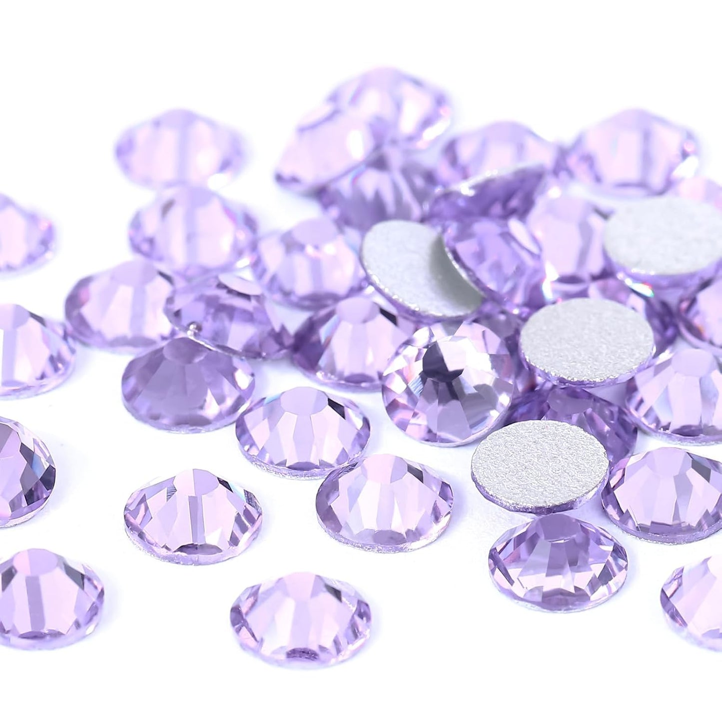 Novani Rhinestones 3000Pcs Flatback Crystal Round Loose Gemstones Glass Rhinestones for Crafts Makeup Nail Art Clothes Shoes DIY Decorations(SS10, 2.7-2.9mm,Lavender)