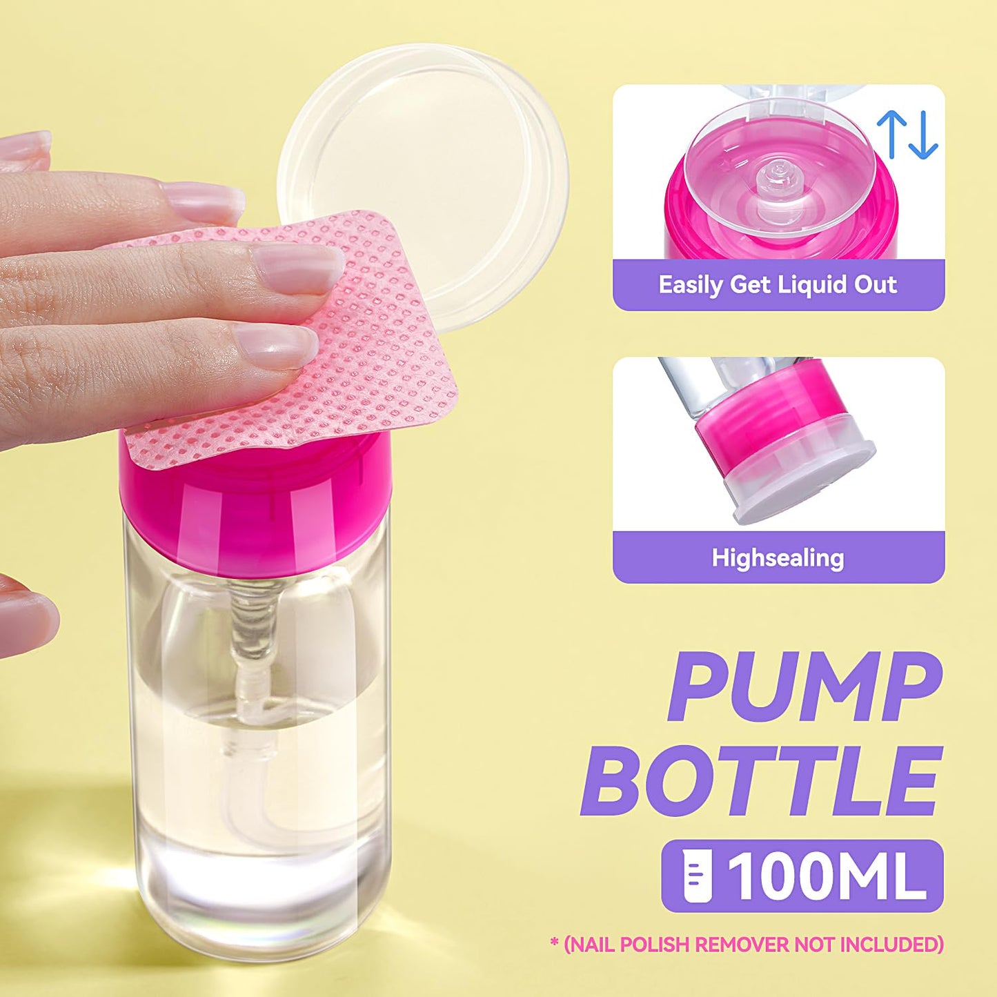 TsMADDTs Gel Nail Polish Remover Tools Kit with Lint Free Wipes, Nail Remover Clips, 100ml Nail Polish Remover Bottle, Cuticle Tools and File, Buffer Blocks