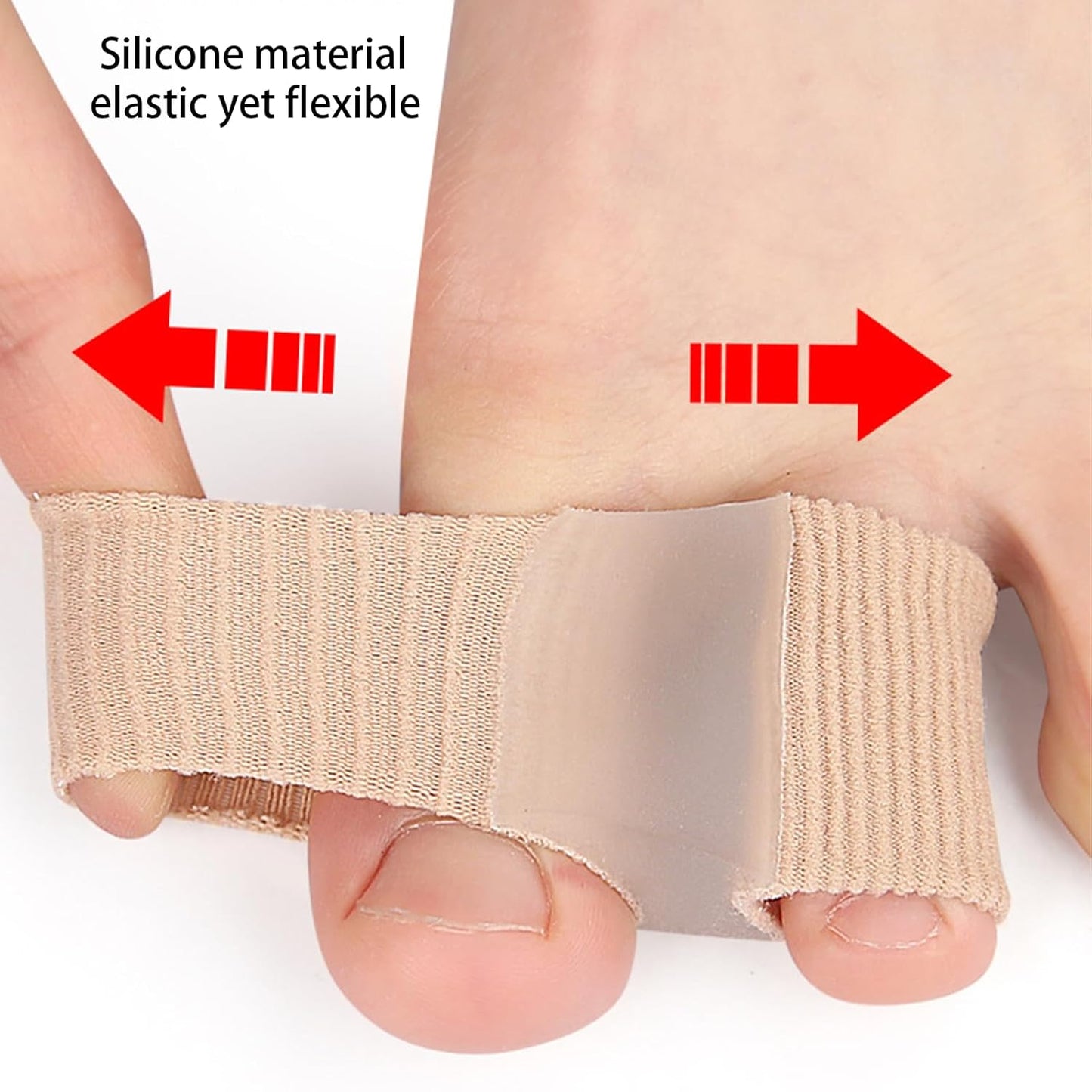 4 Pairs Toe Separator Sleeves, Soft Breathable Big Toe Corrector with Gel Toes Spacer Cushion, Crooked Hammer Toes Overlapping Toes Straightener Sleeves for Big Toe Alignment Bunion Relief（S）