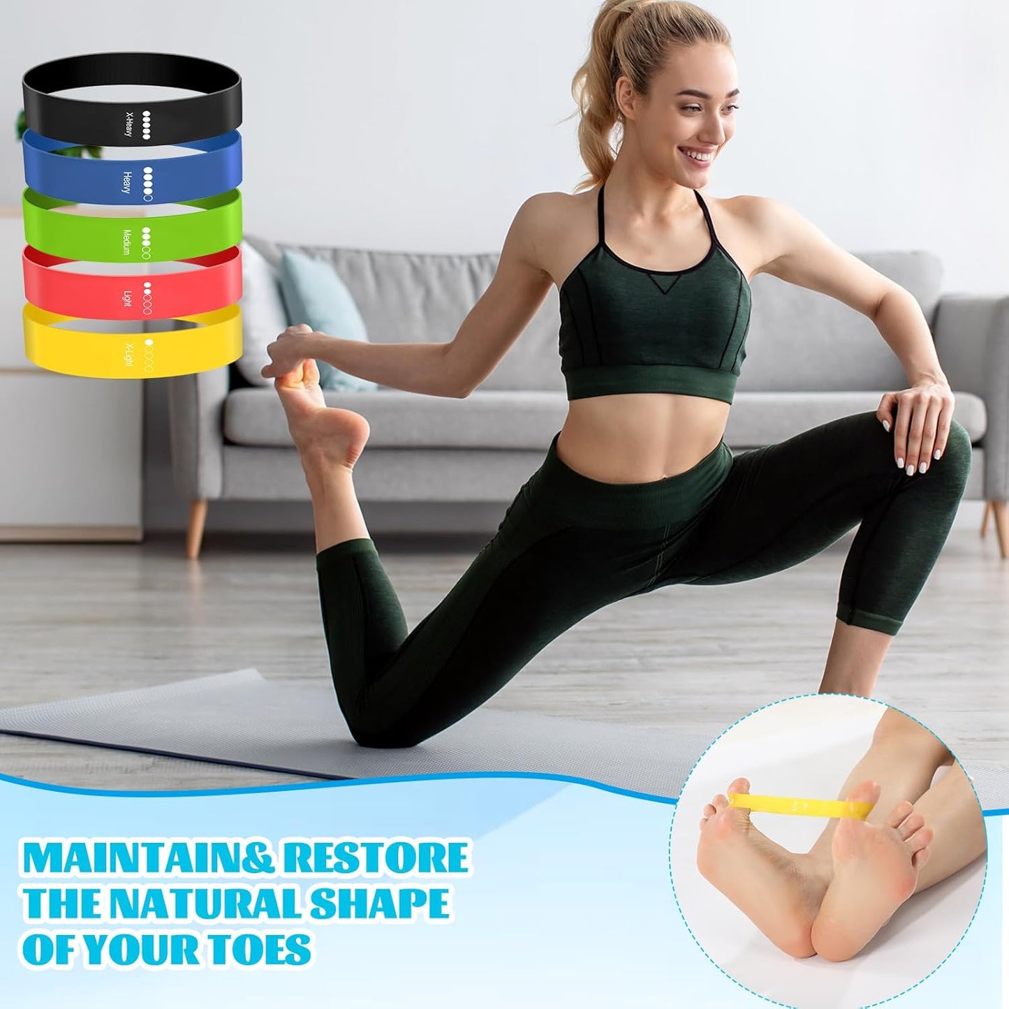8 Pcs Toe Stretcher Kit Includes Foot Stretcher Pad Foot Roller Toe Separators and Bands for Bunions, Hallux Valgus Corrector for Women Men, Heel Spurs Tendonitis Relief Set