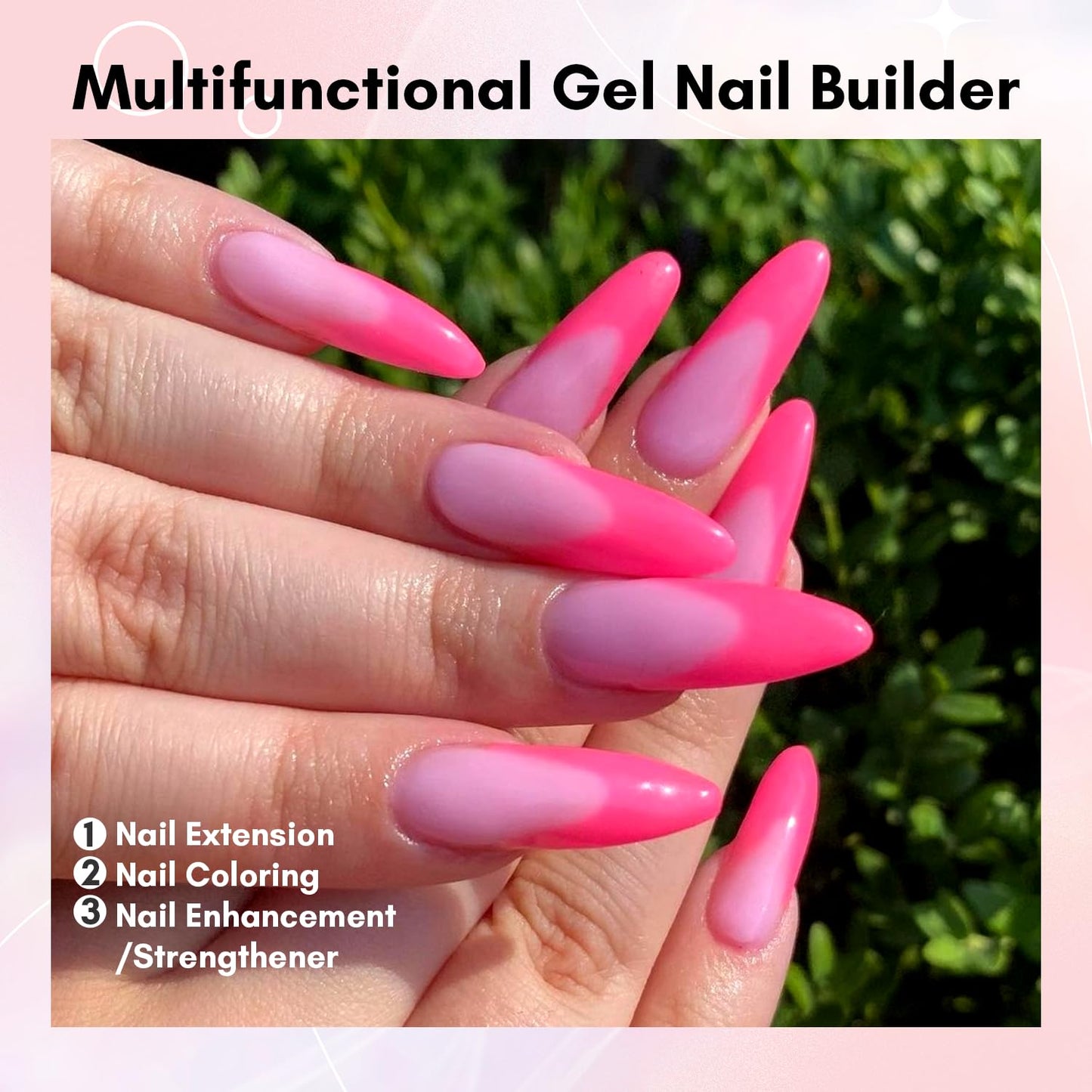 Makartt Poly Nail Gel-50ML Trendy Fondant Pink Color, Strong Builder for Extension Overlay Strengthener 3D Diy, Multifunctional, Long-lasting for Nails Manicures Home Salon