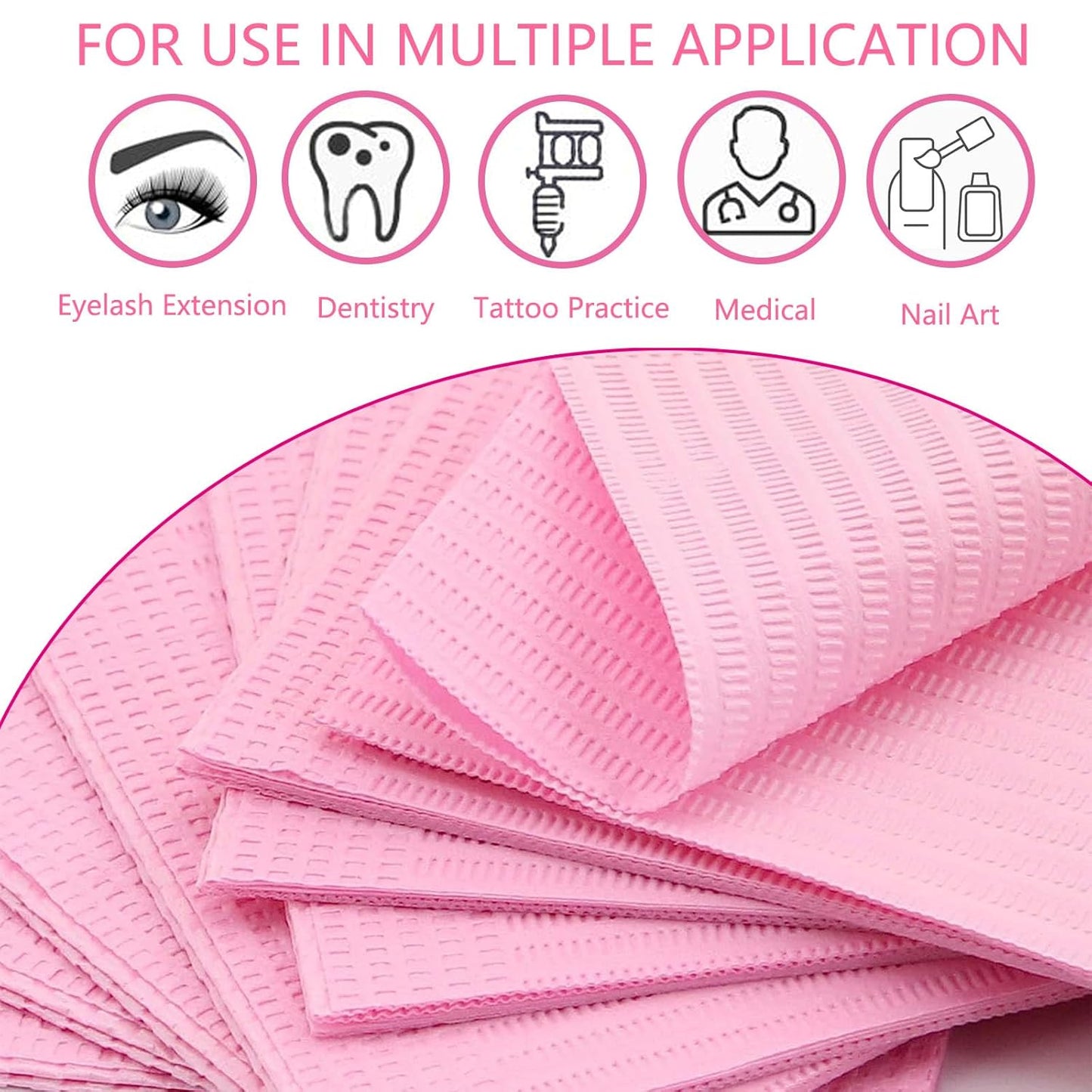 Nail Art Table Mats Disposable Nail Paper Towels,50PCS Pink Waterproof 3 Ply Nail Art Paper 13" X 17" Pads for Nail Table Decoration Kit,Nail Art Accessories