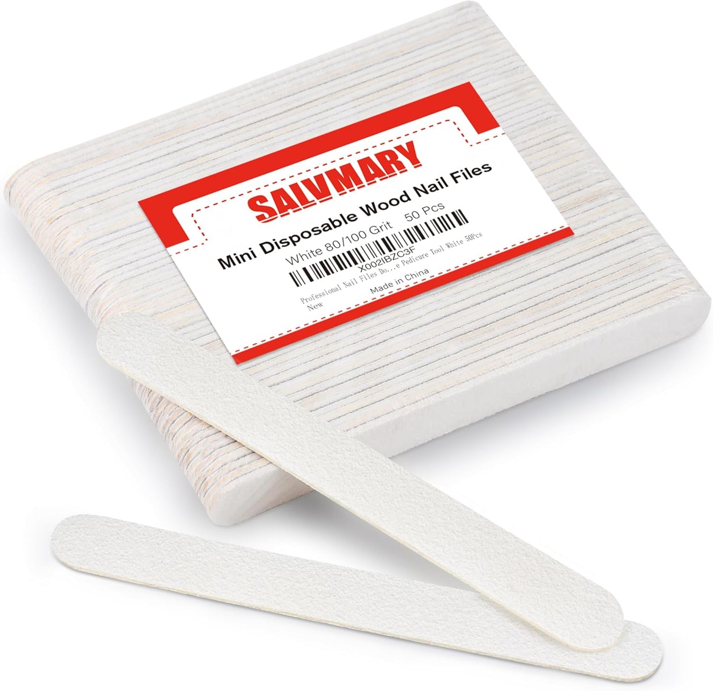 Professional Nail Files Double Sided Emery Board 80/100 Grit for Poly Gel Acrylic Nail Extension Manicure Pedicure Tool White 50Pcs