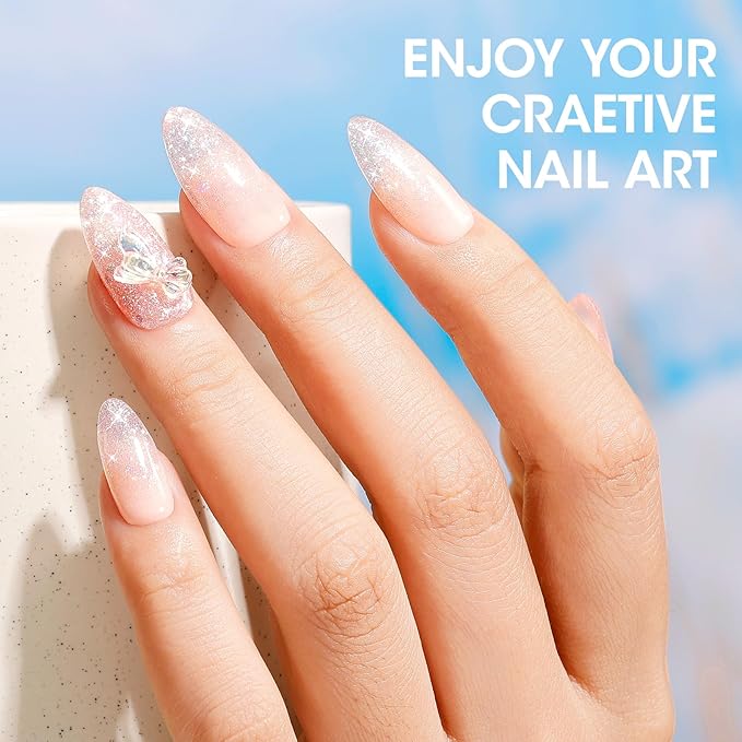 GELLEN Sheer Pink Gel Nail Polish, 18ml Milky Pink Glitter Gel Polish for U V Light, Long-Lasting Soak off LED Cured, for Salon Use Home DIY