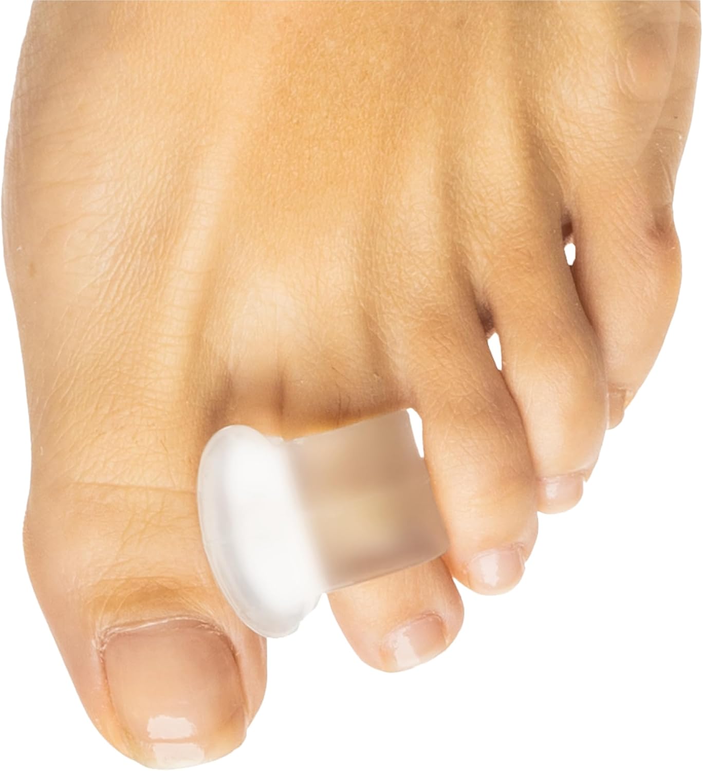 ZenToes Gel Toe Separators for Overlapping Toes, Bunions, Big Toe Alignment, Corrector and Spacer - 4 Pack (Firm Frosted Clear)