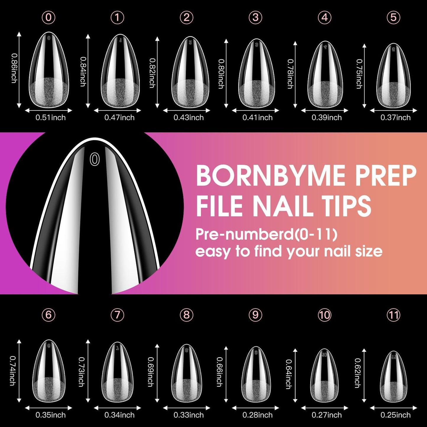 Short Almond Soft Gel Nail Tips, BORNBYME 216 PCS Pre Buff Full Cover Shaped Nail Extenison Tips Half Matte Gel Nail Tips