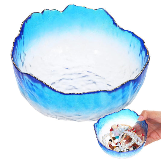 2pcs Glass Nail Soaking Bowls, Manicure Hand Soak Polish Remover Wash Soaker Supplies, Nail Art Tips Bowl for Fingernail Toenail Caring Polish Removal, 5.3In