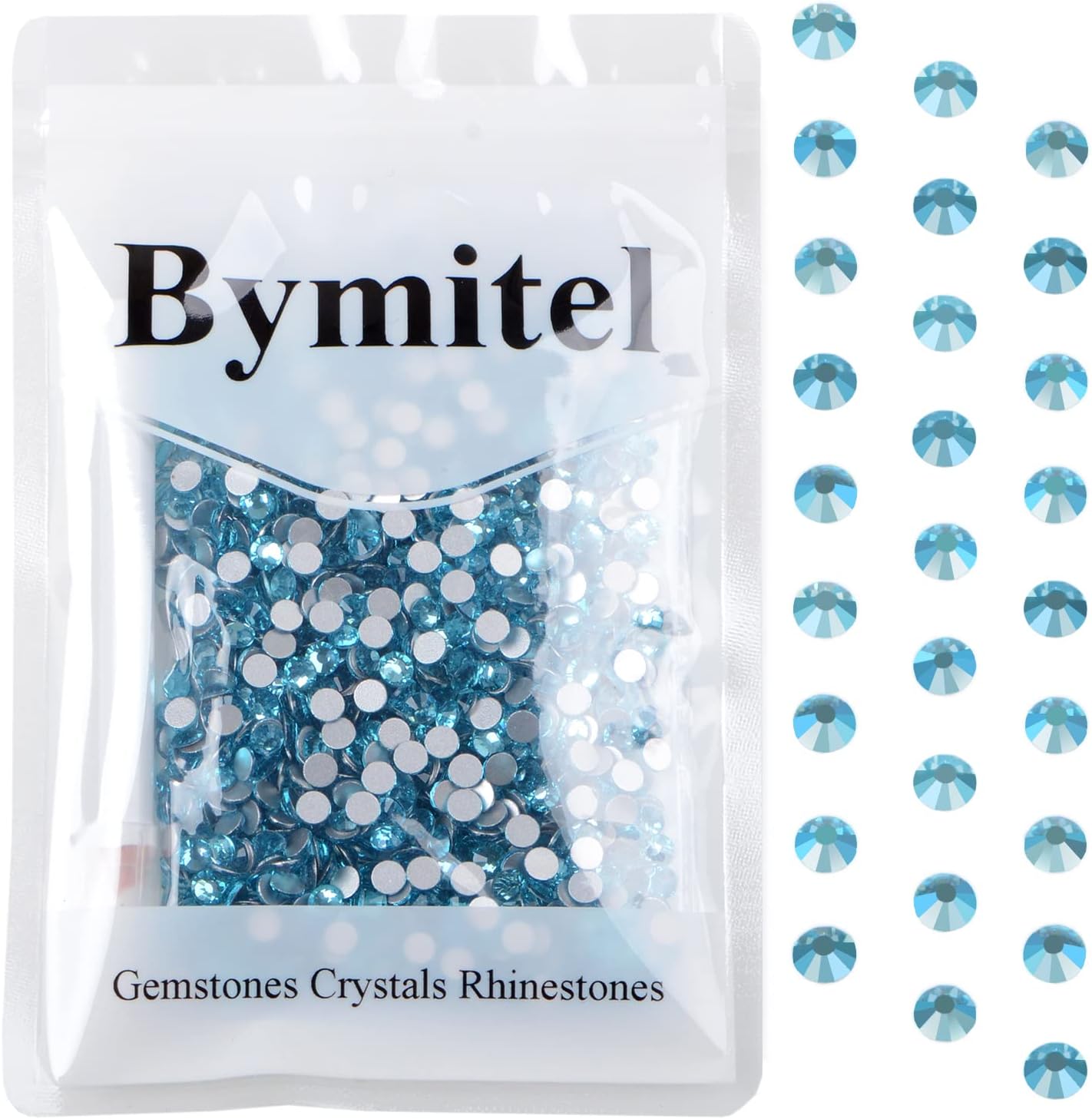 1440PCS Art Nail Rhinestones Non Hotfix Glue Fix Round Crystals Glass Flatback for DIY Jewelry Making with one Picking Pen (ss20 1440pcs, Aquamarine)