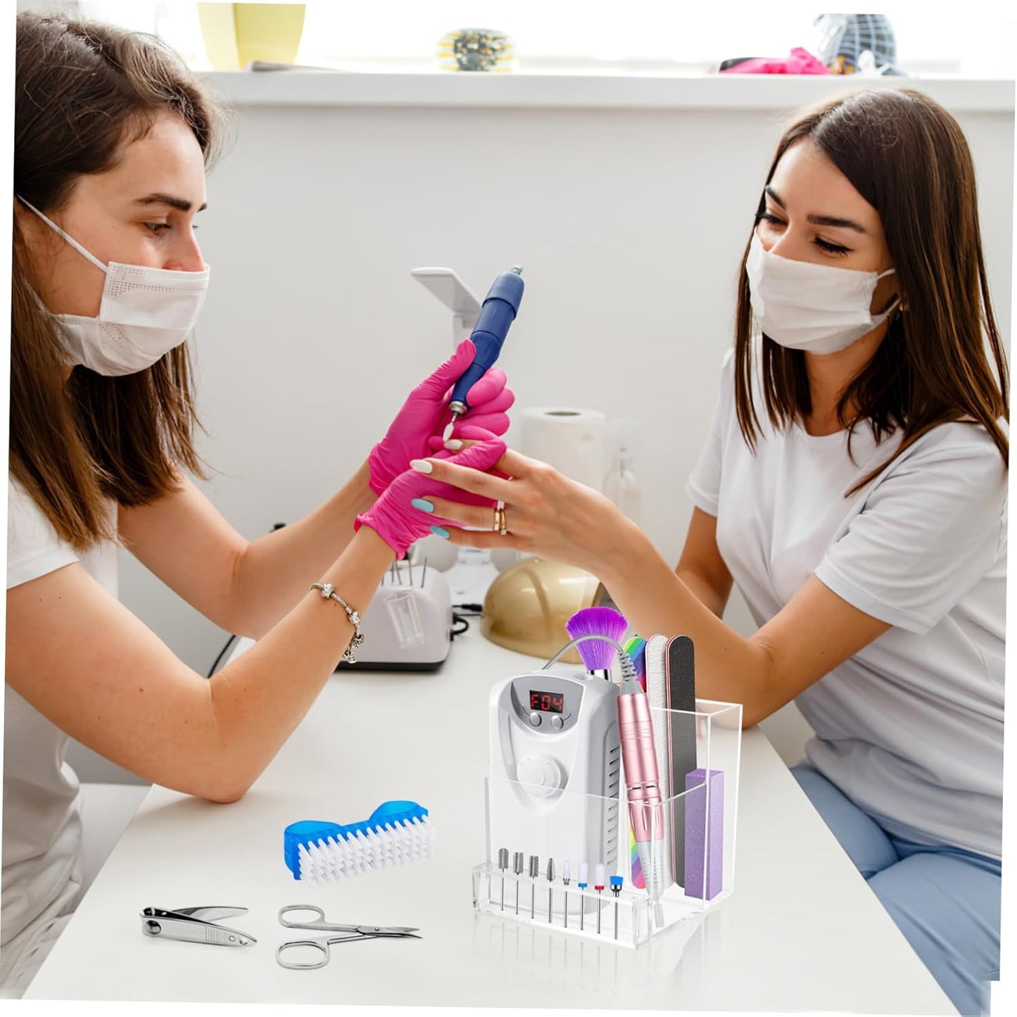Beaupretty Nail Display Stand Nail Drill Bits Holder Nail Tool Storage Rack Nail Drill Grinding Bit Holder Box Display Stand for Nail Drill Manicure Tools Bit Holders