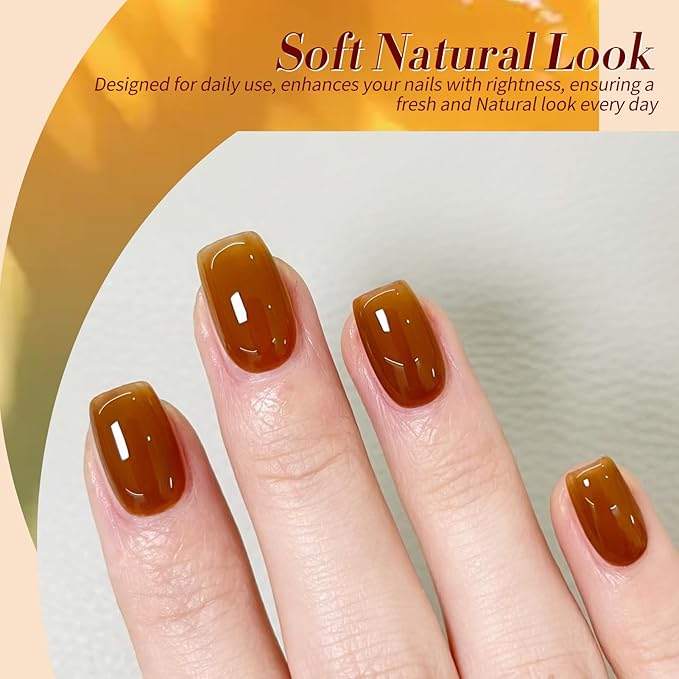 Born Pretty Jelly Gel Nail Polish,Halloween Fall Winter Transparent Gel Polish,Christmas Brown Blood Wine Red Orange Green Blue,Soak Off U v LED Light Cure Nail Art Kit for Salon and DIY at Home