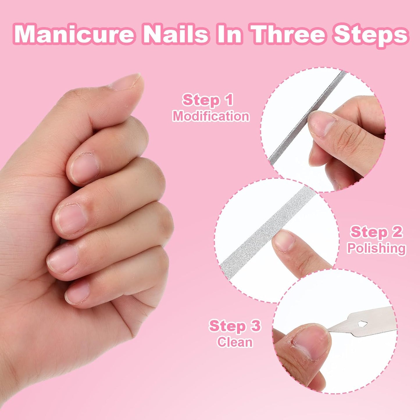Diamond Deb Nail File 4 Pack Double Sided Fingernail Files for Natural Nails, Stainless Steel Toenail File with Sharp Pointed Tip, Professional Fine Grit Finger Nail Files for Women Men Girls (6in)
